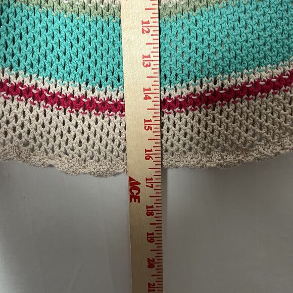 Z Supply Crochet Multi Striped Baby Cropped Sweater Tank Y2K Size S - Picture 6 of 7